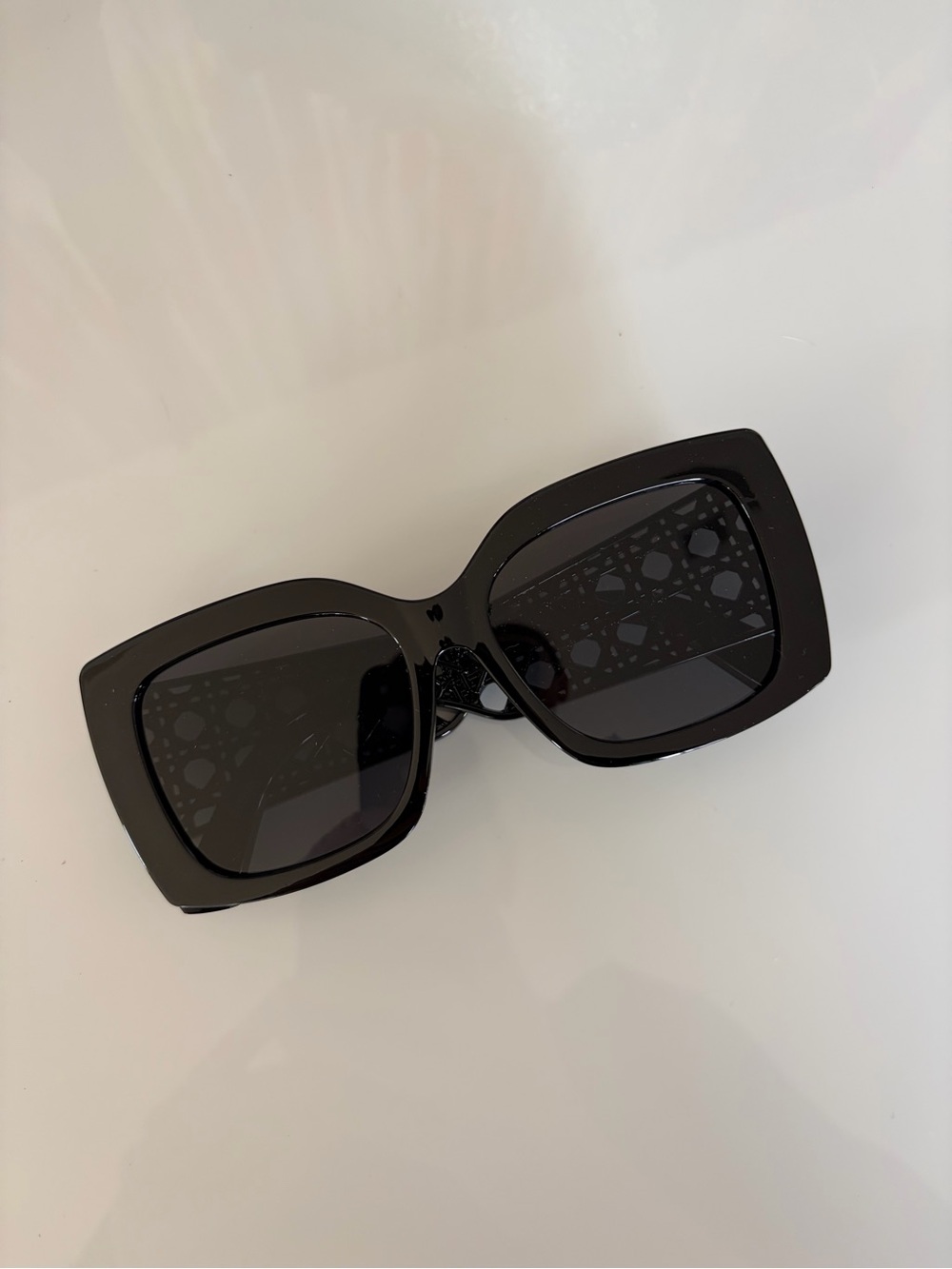 DIOR STYLE Black Oversized Square Sunglasses RETRO pattern